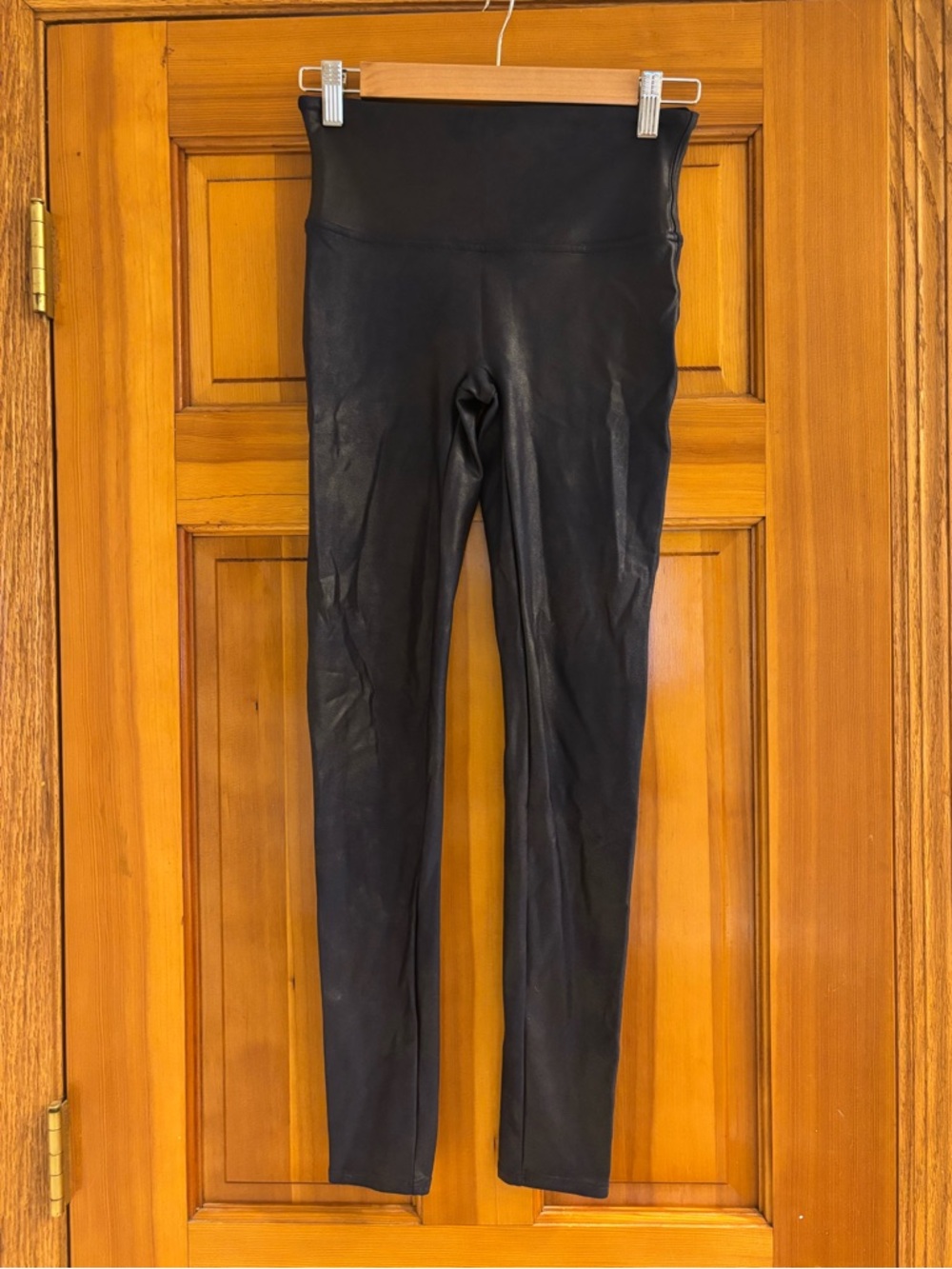 Spanx faux leather foil Leggings size medium